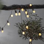 LED Party Lichterkette HOOKY opal 16x Birnchen warmweiß 230V-Netzteil für Außen