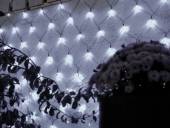 3x3m LED Lichternetz WEIß 180 Leds, schwarzes Kabel, outdoor Außen IP44