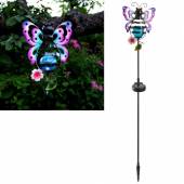 Solar LED Gartenstab-Leuchte SCHMETTERLING 85x16cm Solarleuchte Gartenleuchte Tier