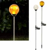 Solar Gartenstecker Kugel ROMA 68x8cm mit Bruchglas-Kugel Solarleuchte