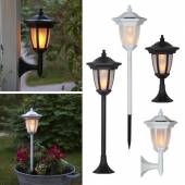 4-in-1 LED Solar Laterne FLAME Feuer-Effekt Wandleuchte oder Standleuchte