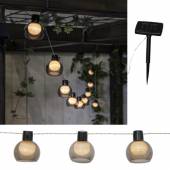 LED Solar Lichterkette SMOKY mit 10 Kugeln 4,7m für Außen Garten Party