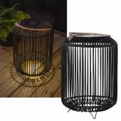 PREMIUM Solar Garten-Laterne SUNLIGHT 48x34 cm Rattan-Optik für Außen
