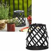 LED Solar Laterne CALABRIA Metall-Laterne 20x18cm schwarz für Außen