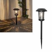 PREMIUM Solar Wegleuchte FLORIAN 15lm 47x17cm aus Metall & Echtglas Solarleuchte schwarz