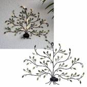 LED Solar Deko Wandleuchte Tree of Life ca 34x39cm Lebensbaum Wandbild Metall für Garten