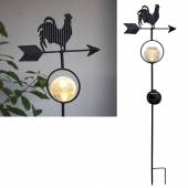 LED Solar Wetterhahn mit Kugel beleuchtet Windrichtungsanzeiger