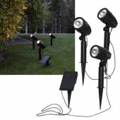 3er Set premium Led Solar Strahler POWERSpot-3 Lichtstark 75lm 26x8cm