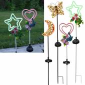 LED Neon Solarleuchte LINNY Gartenstab mit Flat-Neon-Led Gartenstecker Balkon Terrasse Solarstab