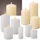 XL LED Stumpenkerze 3D FLAMME 16/19/22x10cm 11/17x7,5cm mit Timer flackernd Echtwachs Blockkerze