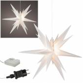   LED 3D Leucht-Stern �30/40/75cm gro&szlig; h&auml;ngend Innen & Au&szlig;en mit Timer beleuchtet Weihnachtsstern
