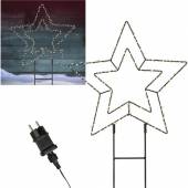 Au&szlig;en Draht-Sterne 37x37cm gro&szlig; 230V mit Timer beleuchtet stehend Weihnachts-Beleuchtung