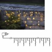 LED Lichtervorhang 4,0x0,4m warmweiß, Kabel schwarz, 144 Leds IP44 Innen & Außen