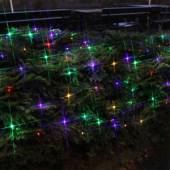 3x3m multicolor LED Lichternetz bunt 180 Leds, schwarzes Kabel, outdoor Außen IP44