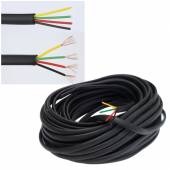 10m Kabel / Litze 4-adrig SCHWARZ UMMANTELT, Verlegekabel flach f&uuml;r Modellbau Telefon RGB Leds & Co