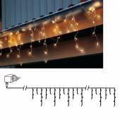 LED Lichtervorhang 4,0x0,4m warmweiß, Kabel transparent, 144 Leds IP44 Innen & Außen