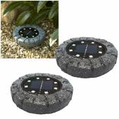 2er Set Solar-Leuchte SIENA 110x23mm Aufbau Wegleuchte Weg-Beleuchtung Garten Markierlicht B-WARE
