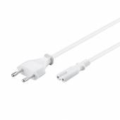 Netzkabel wei&szlig; 0,5-10 Meter Eurostecker / Doppelnutstecker 2,5A/250V / 0,75 mm�