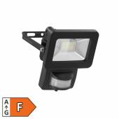 slim LED Fluter schwarz 10W mit Bewegungsmelder abschaltbar 230V 850lm neutralwei&szlig;