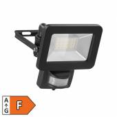 slim LED Fluter schwarz 20W mit Bewegungsmelder abschaltbar 230V 1700lm neutralwei&szlig;