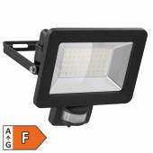 slim LED Fluter schwarz 50W mit Bewegungsmelder abschaltbar 230V 4250lm neutralwei&szlig;