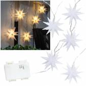 in& outdoor LED Lichterkette 5 STERNE mit Timer batterie-betrieb für Innen Außen Winter beleuchtet