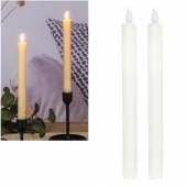 2er Set Led Stab-Kerze TOUCH WEI&szlig;-CREME 25x2cm, flammenlose Stabkerzen