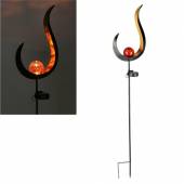 LED Solar Gartenstecker SICHEL offen mit Glaskugel orange Solarleuchte