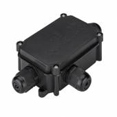 Verteilerbox 3-fach IP66 schwarz outdoor Schutzbox für Lüsterklemmen PG9