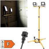     2x 20W Led Baustrahler mit Stativ 3400lm 230V 40W IP65 Baulicht Baustellenlampe