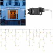  in & outdoor LED Lichtervorhang warmweiß HxB 0,6x10 Meter 400 LEDs mit Timer 230V Netzteil
