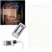 in & outdoor LED Lichtervorhang HxB 250x110cm 300 LEDs mit Timer Fernbedienung 230V Netzteil