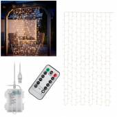 in& outdoor LED Lichtervorhang HxB 250x110cm 300 LEDs mit Timer Fernbedienung Batterie-Betrieb