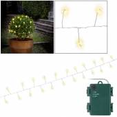 outdoor Draht-Lichterkette Cluster 50 mirco LEDs Batterie-Betrieb IP44 für Außen