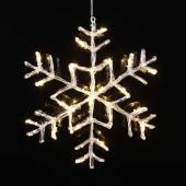 LED Acryl Schneeflocke Antarctica � 40cm WARMWEI&szlig; beleuchtet f&uuml;r Innen & Au&szlig;en
