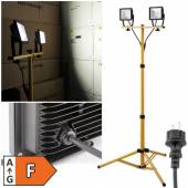      40W Led Baustrahler mit Stativ 3300lm 230V IP65 Baulicht Baustellenlampe