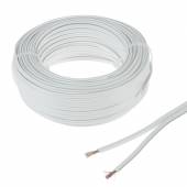 10m flexible Zwillings-Litze 2x0,35mm² weiß-weiß/grau HiFi-Kabel Litze CU Kupfer