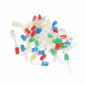 Sortiment mit ca 100 Stück 5mm Leds blau rot grün gelb weiß