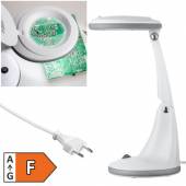 LED Tisch Lupenleuchte 230V 6W 450lm mit 3 Dioptrien 1,75-fach Lupenlampe Schreibtischleuchte