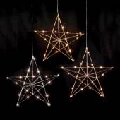 LED Draht Stern � 38cm Line warmwei&szlig; beleuchtet / Design Lichterstern beleuchtet 230V