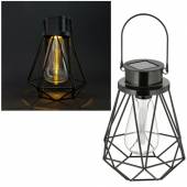 LED Solar Laterne EDDY-2 Tischleuchte mit Glühbirne Optik stehend oder hängend
