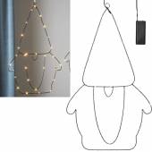 LED Leucht-Silhouette SANTA XXL 61x35cm mit Timer Weihnachtsmann h&auml;ngend 30 LED batteriebetrieben