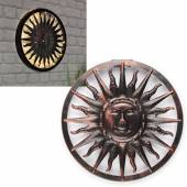 LED Solar Deko Wandleuchte Sonne ca. 40cm Wandbild Metall für Garten Haus