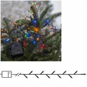   Outdoor Lichterkette AKKU bunt mit TIMER 2,8m 40 LEDs schwarzes Kabel Batterie-Betrieb