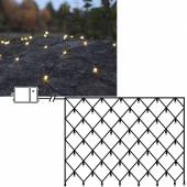 Outdoor Lichternetz AKKU warmweiß 1,5x0,8m mit TIMER 80 LEDs schwarzes Kabel Batteriebetrieb