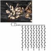 Led Lichtervorhang transparent 1,1x1,0m 120 Leds Timer in & outdoor batteriebetrieb