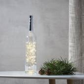 LED  Flaschenlicht mit Korken DewDrops 40 LEDs chrom 200cm TIMER Lichterkette