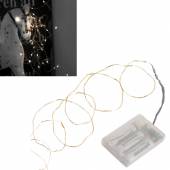 4,3m Micro Draht Led Lichterkette Dew Drops-kupfer 40 warmweiß SMDs Timer batteriebetrieben