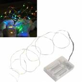4,3m Micro Draht Led Lichterkette Dew Drops 40 bunte SMDs Timer batteriebetrieben