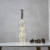 LED  Flaschenlicht mit Korken DewDrops CRAB 40 LEDs chrom 200cm TIMER Lichterkette